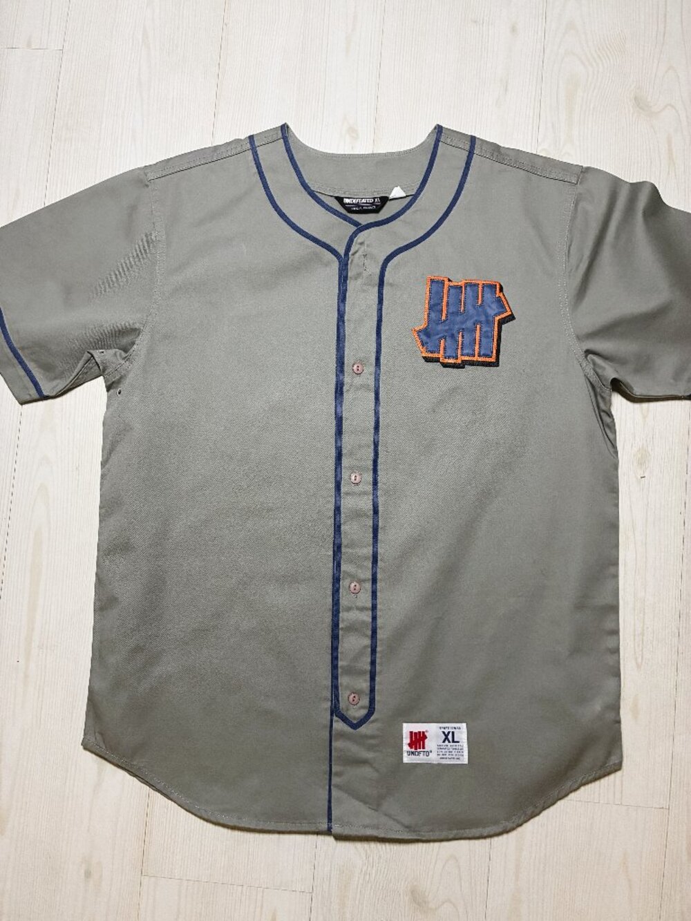 Undefeated Head Hunter Baseball Jersey Grey Style 511062 100% Cotton XL